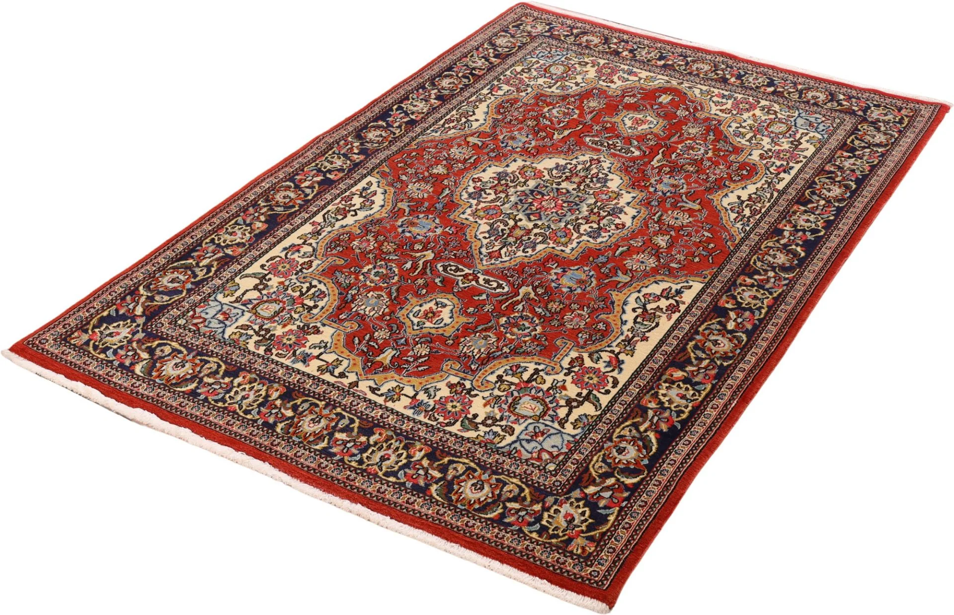 Handgeknüpfter Ghom Perserteppich, 140 × 208 cm, Wolle