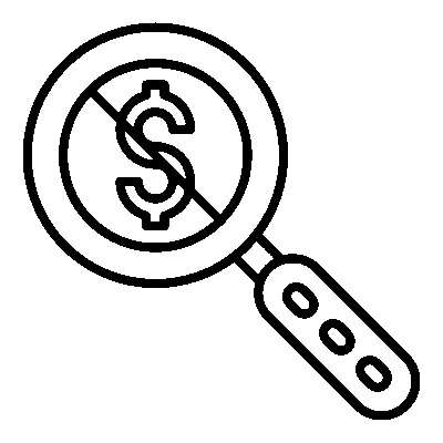 No customs fees icon