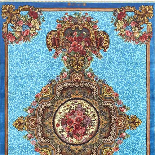 Qom silk rug